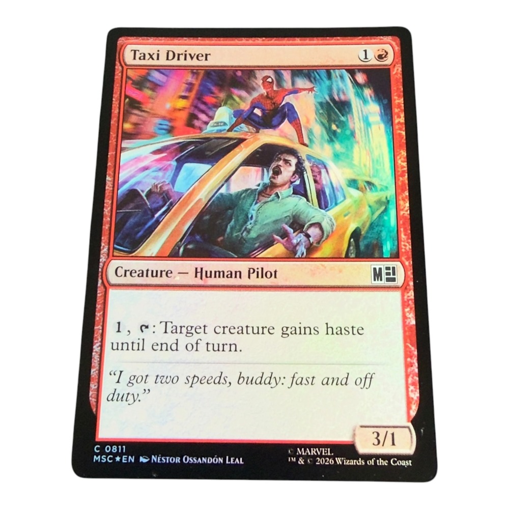 Magic The Gathering Taxi Driver 0811 Marvel Secret Lair Spider-Man MTG Card Red